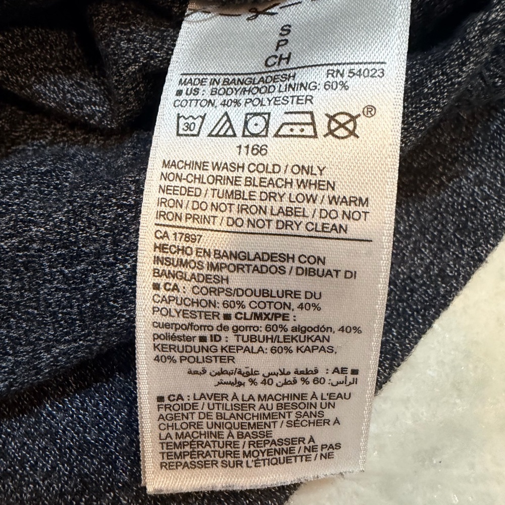 Old Navy Soft Washed Full Zip Hoodie Gray Women’s Small Casual Sweatshirt - Picture 5 of 9